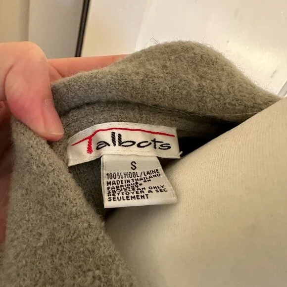 100% Wool Talbots Chore Jacket Style Sweater Jacket - Picture 4 of 6